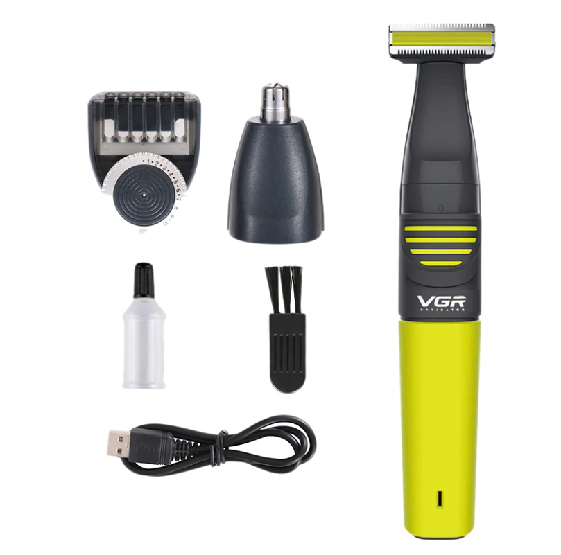 VGR V-043 Electric Shaver 2 in 1 Small T Head Beard Trim USB Charging Male  and Female Shaving Nose Hair Trimmer – heskat