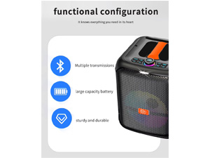 8Inch Portable Wireless Speaker +Wireless microphone ZQS8181