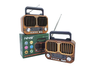 Wooden Wireless Rechargeable Am/Fm Radio+ bluetooth NS-7117